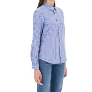 BANANA Republic Button Down Stripe Shirt Size XS Blue and White
